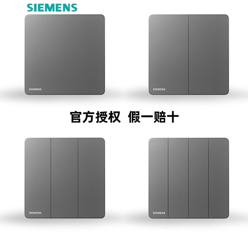 [Official] Siemens switch socket Ruichen dark gray silver 86 type five-hole USB home panel package