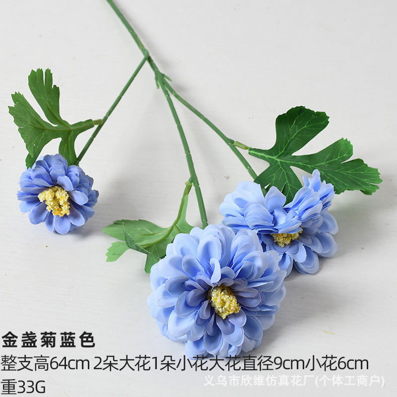 Azul flores simuladas flores falsas flores flores de seda artificial flores de plástico decoración decorativa decoración de boda sala de estar