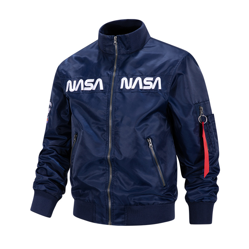Chaqueta de béisbol transfronteriza de primavera y otoño, fina, moderna, con insignia bordada, estilo piloto de la NASA, para hombre, abrigo de trabajo de comercio exterior image 10