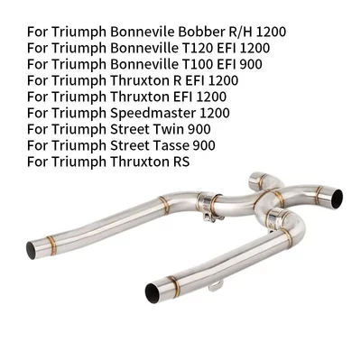Suitable for Triumph Bonneville T100 T120 Efi900 1200 Exhaust Pipe Modification (Motorcycle exhaust pipe) - t100-t120-efi900-1200-stainless-steel-drum-removal-middle-section-21-25-years-style-one