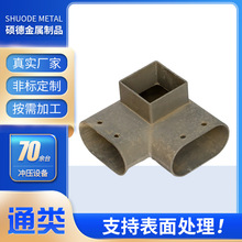 厂家批发转接头镀锌方管连接件免焊接直通两通三通铁管方管连接件