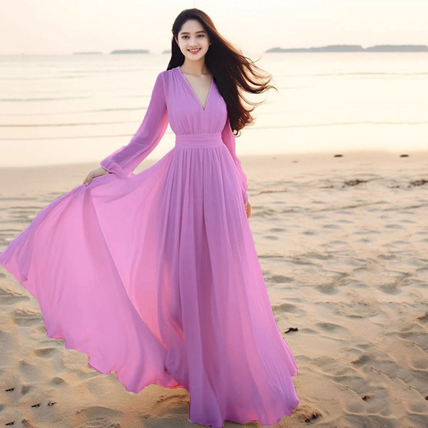 Summer white shiffon long skirt