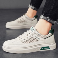 Little white shoes, student and youth flat soled board shoes, men's summer 2024 new mesh men's shoes, casual fashion shoes, breathable