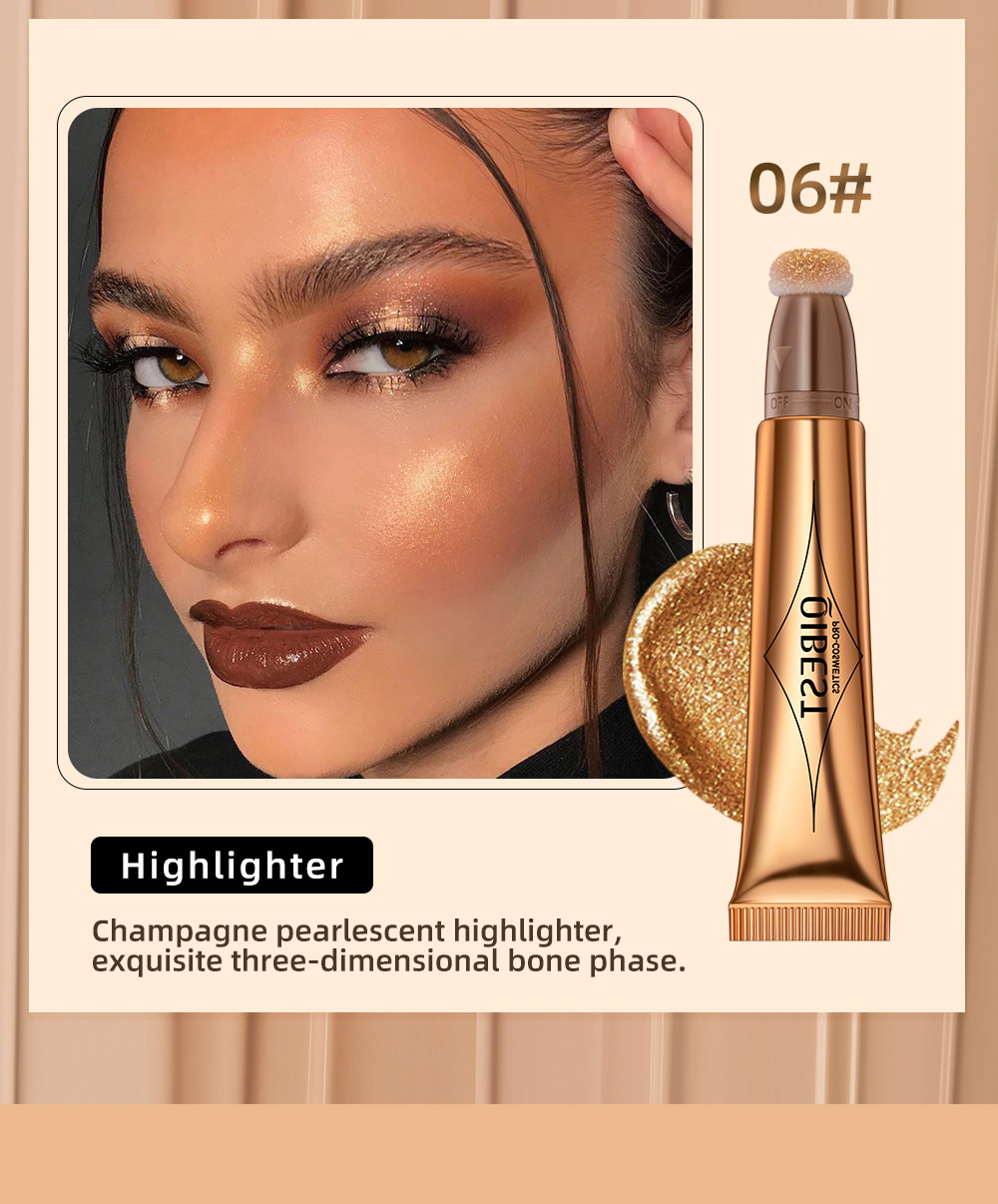 QIBEST multi-functional makeup pen, Blush, highlighter Contouring pen, pearlescent fine sparkle, matte finish naturally brightens facial makeup undefined