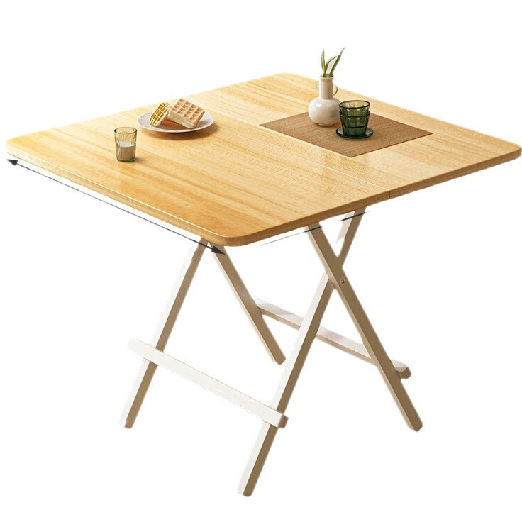 Mesa de comedor plegable para hogares pequeños, mesa cuadrada simple, mesa de comedor de alquiler, mesa portátil al aire libre