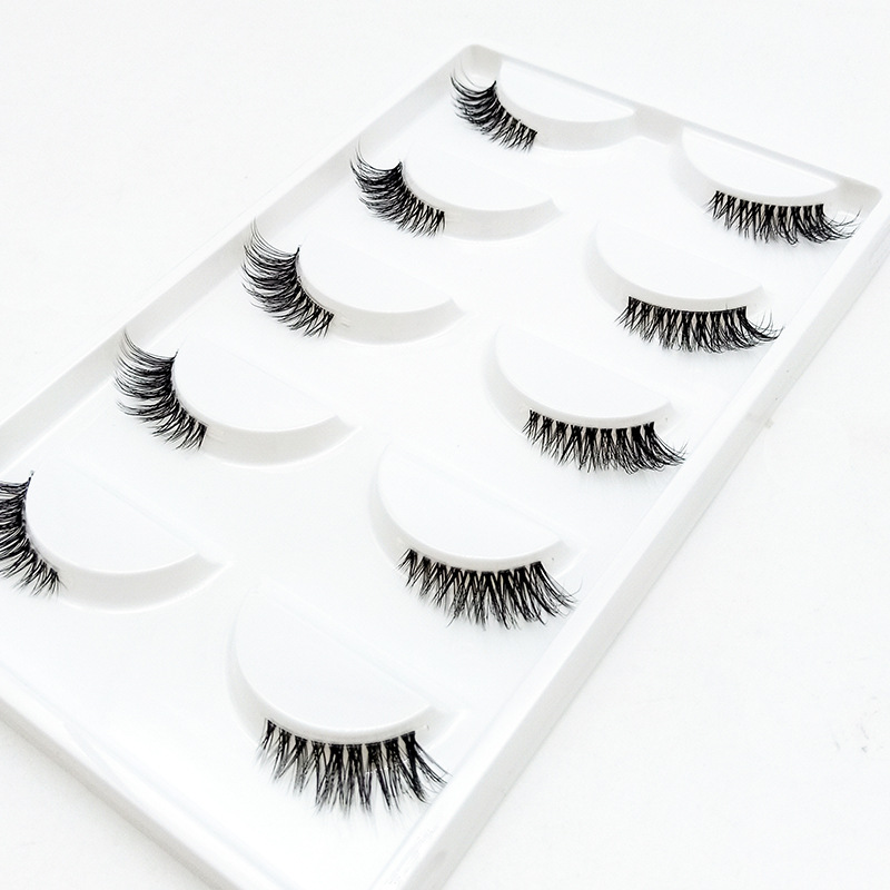 Cinco pares de pestañas postizas de medio ojo comercio exterior Barbie ojos gruesos y rizados cola más pestañas largas de una pieza al por mayor