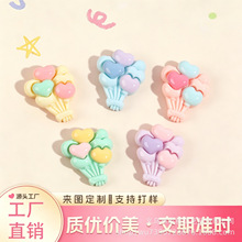 爱心气球束树脂配件奶油胶diy钥匙扣宠物项链材料手机壳跨境出口