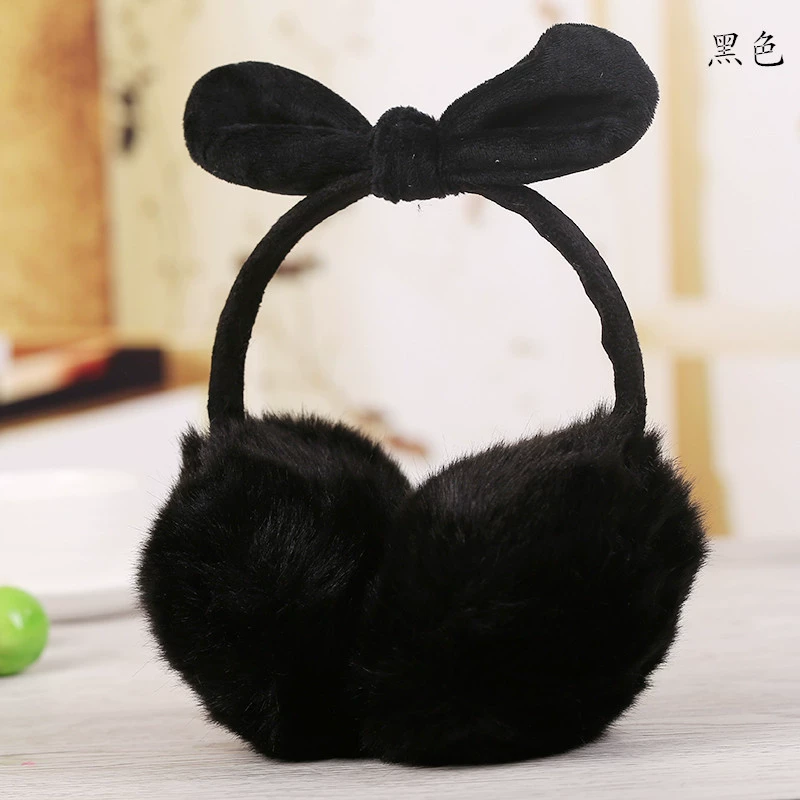 Adjustable cute keep warm headphones with bow, earmuffs