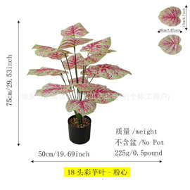 跨境仿真绿植新款仙芋叶芋果叶植物假盆栽客厅内装饰 园林造景批
