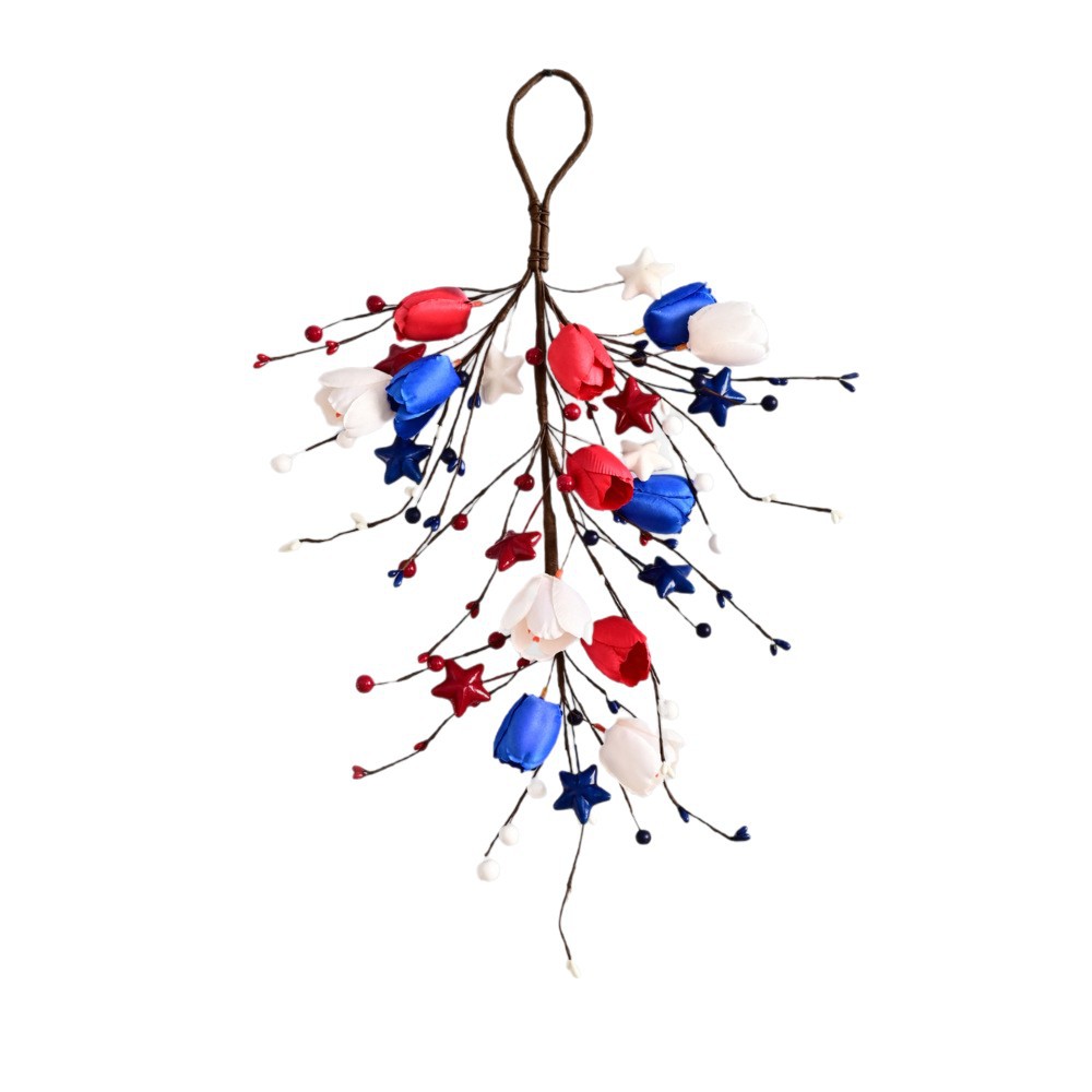 Día de la Independencia Decoración Decoración de ramas Adornos de pared Adornos de pared Estrellas rojas, blancas y azules Día nacional de EE. UU.