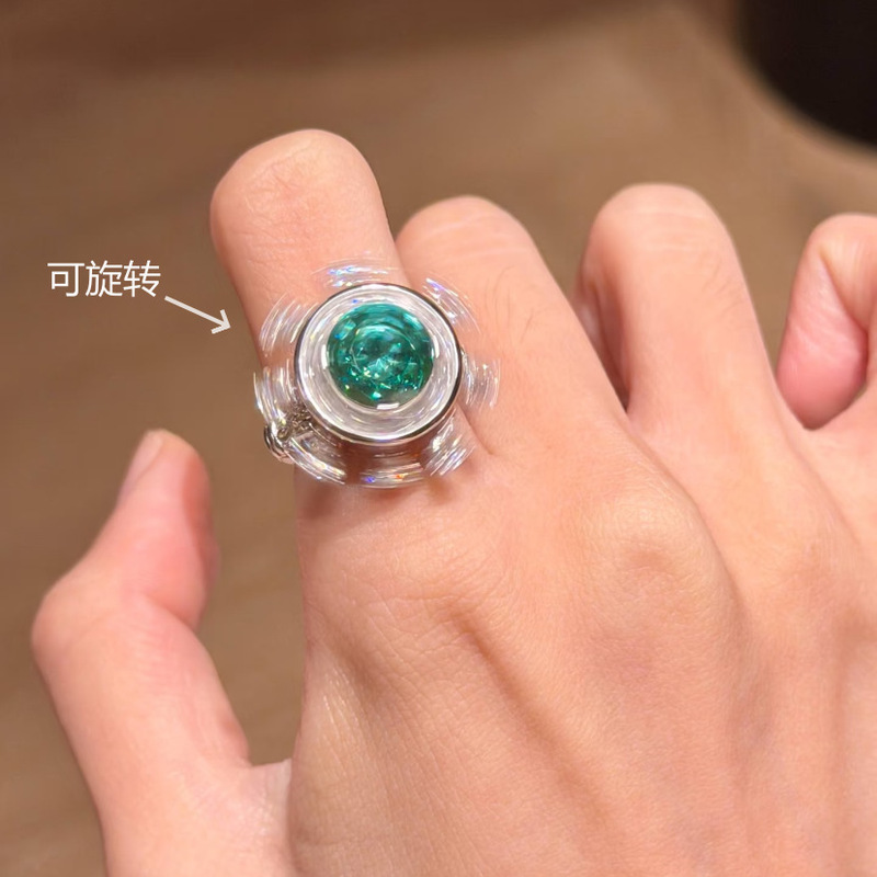 Fashionable and Unique Roman Wishing Pool Design, Finely Crafted Silky Smooth Rotating Tassel Ring, Summer Niche Design Iris Flower Ring