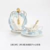 ★☆[Wide-mouth cup] 2 cups, 2 saucers, 2 rose spoons + heart-shaped stand [simple decoration] ★☆