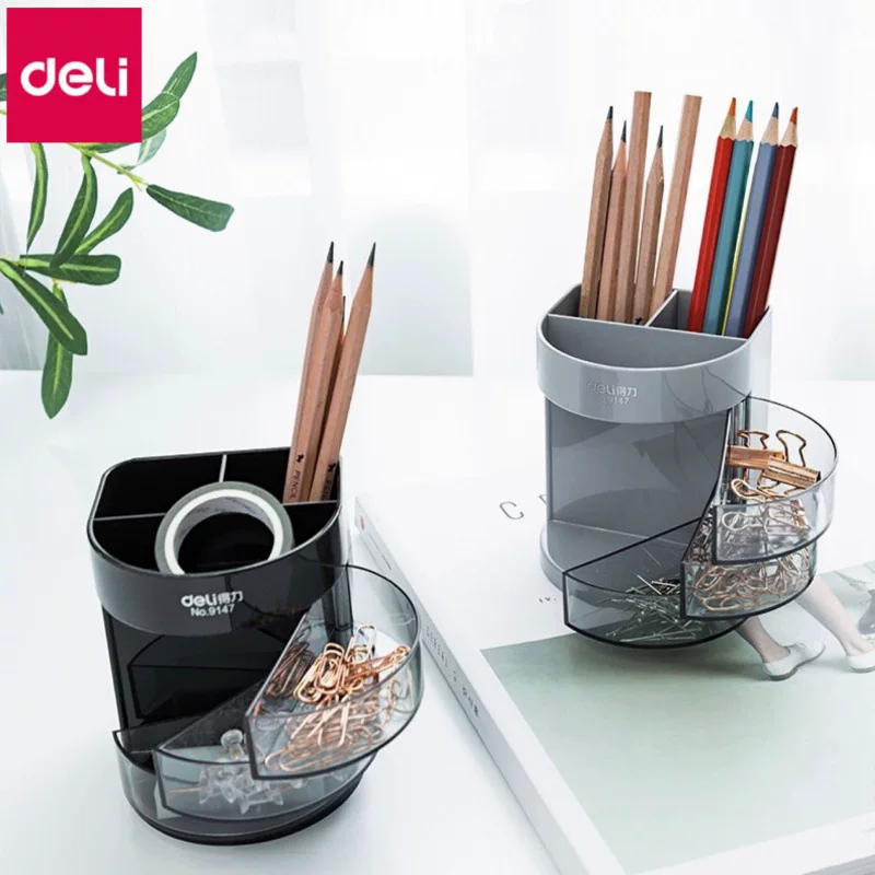 得力 Universal plastic pens holder, fashionable storage system