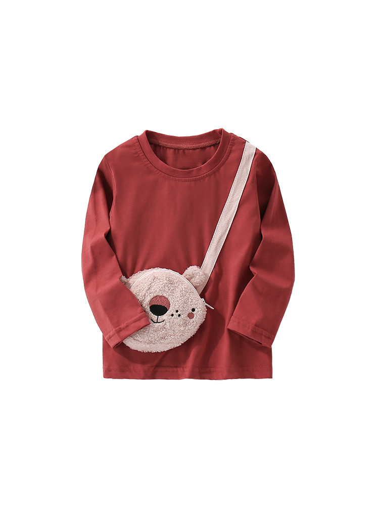 Camiseta de niña malwee transfronteriza otoño e invierno nuevo estilo europeo y americano niños pequeños y medianos con cuello redondo y manga larga blusa de niña de otoño