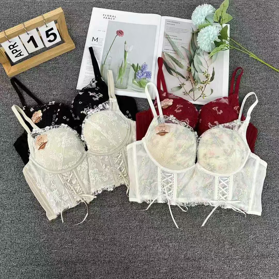 6787 # ropa interior pura para mujeres que se reúnan para evitar la caída de la parte superior del pecho de un pequeño pecho plano especial sin anillo de acero sujetador image 1
