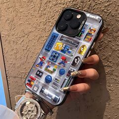 卡通马里奥适用iphone16Promax手机壳15二次元苹果IMD彩银保护套