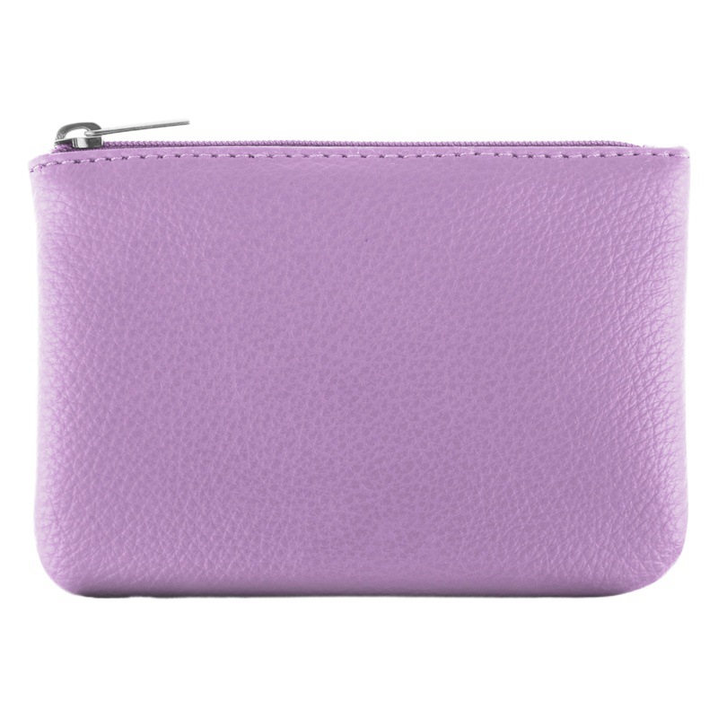 Unisex New Litchi Pattern Simple Zipper Coin Purse Ultra-thin Short Card Coin Key Storage Bag