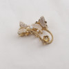 Metal crab pin from pearl, brand hair accessory, fashionable hairgrip, simple and elegant design