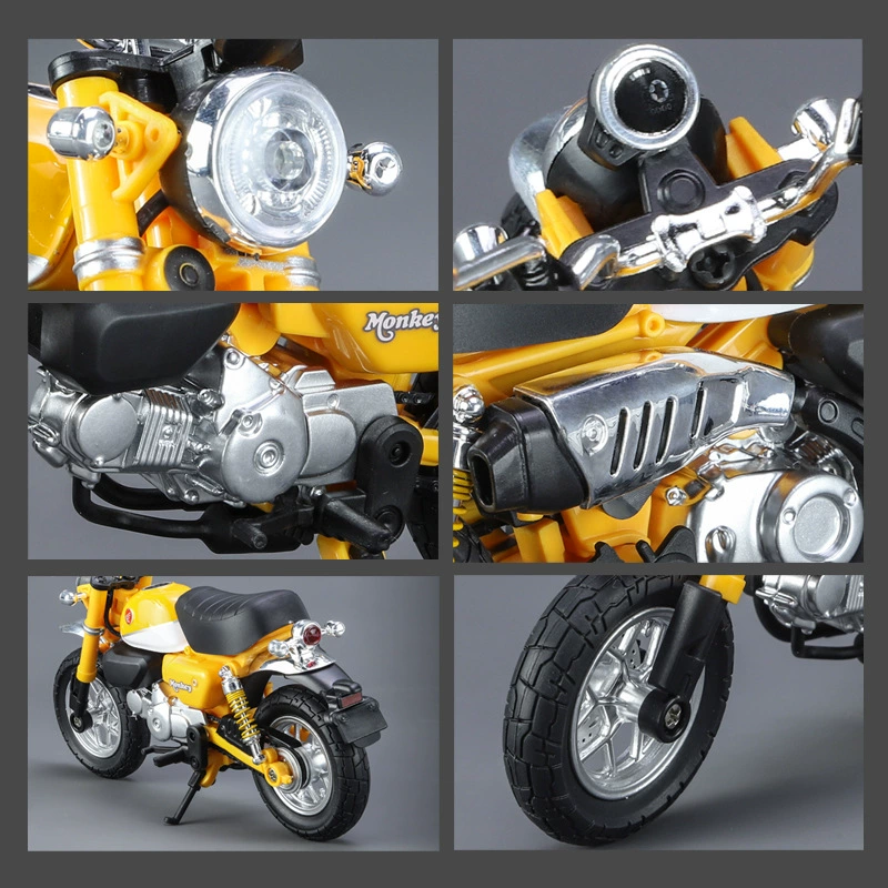 华一 Honda, металлическая игрушка, маленький мотоцикл со светом и музыкой, масштаб 1:12, обезьянка, амортизатор