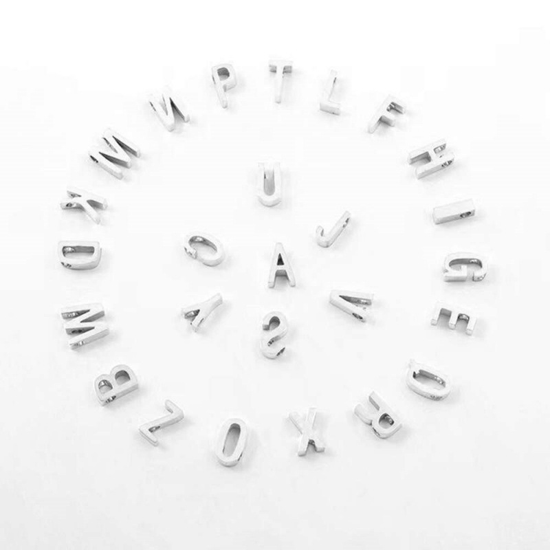 Minimalist 26 Letter Pendant Necklace Silver Chain Long Necklace_voghion.com