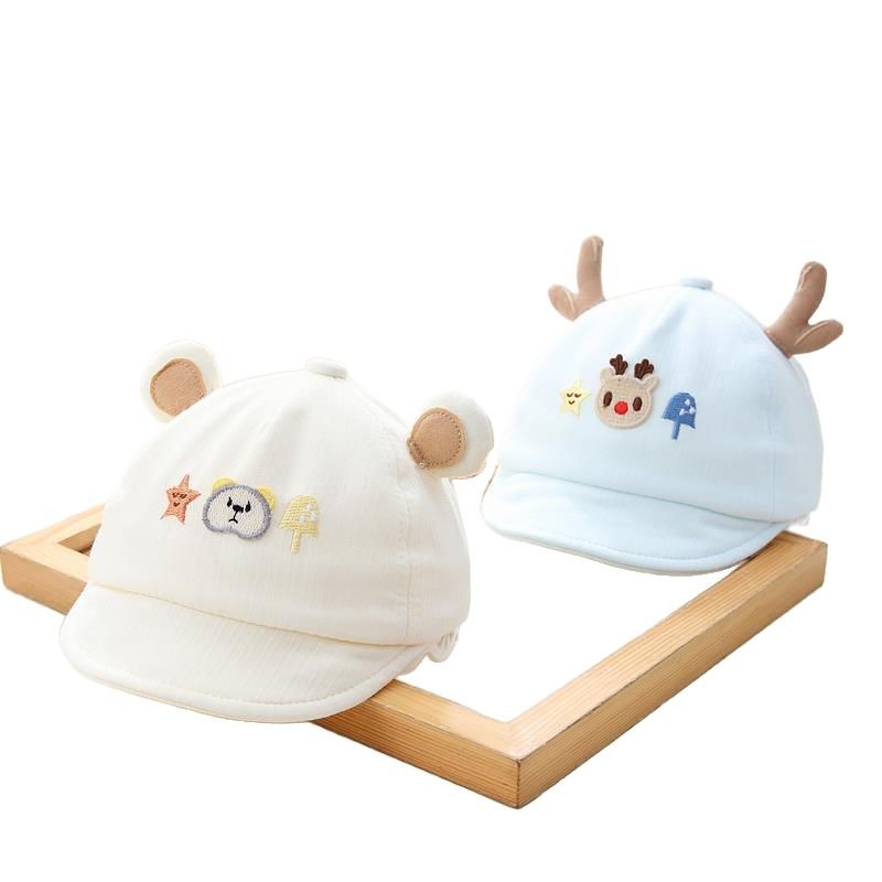 Sombreros para bebés primavera y otoño bebés y pequeños gorras de lengua de goma suave 0 a 3 meses sombreros de sol recién nacidos pequeños meses de primavera