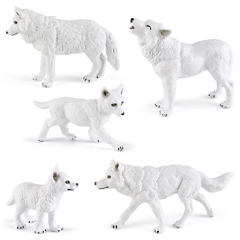 Transfronterizo Amazonas simulación animal Lobo Ártico modelo de ciencia y educación para niños cognición Lobo blanco decoración estática juguete