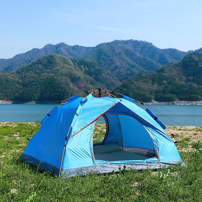 3～4人用旅行用二層式全自動テント、キャンプ用フルセット、アウトドア用二人用キャンプ、バーベキュー、自動クイックオープン|undefined