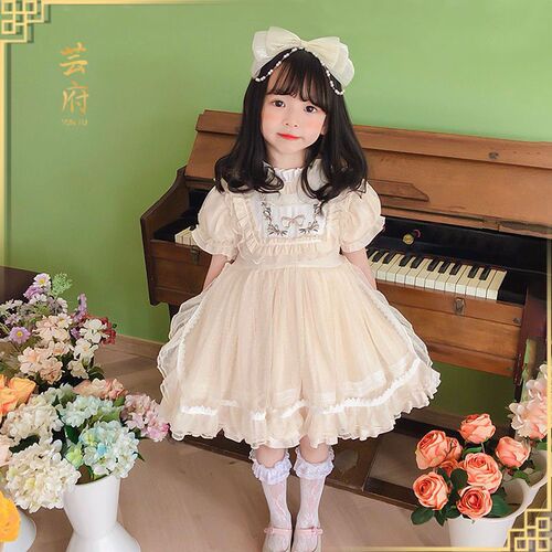 High-end Lolita Girls' Spring Collection New Puff Dress Baby First Birthday Dress, Spanish Princess Style