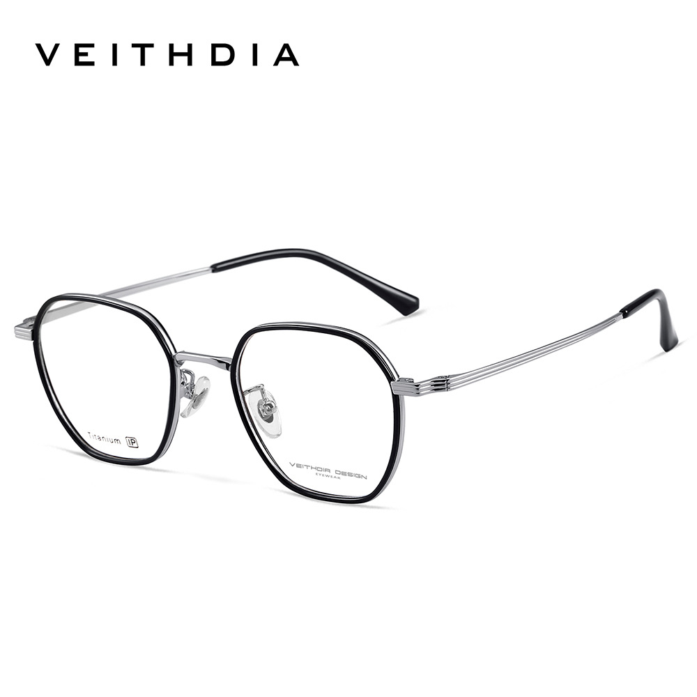 Pie de titanio puro polígono marco de espejo de miopía óptica retro para hombres y mujeres marco pequeño puede estar equipado con grado al por mayor 5037