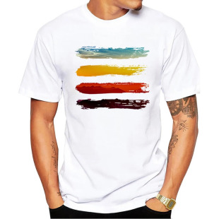�W�a���޶���&lsquo;TEEHUB Mountain Sunset Brushstrokes Men T-Shir