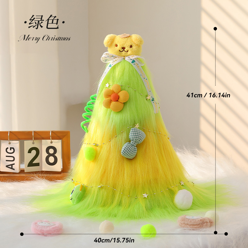 Árbol de Navidad Decoración Árbol de Navidad Mesa de felpa Paquete de árbol pequeño Mini árbol rosa Pequeño árbol de Navidad Brillante Árbol pequeño