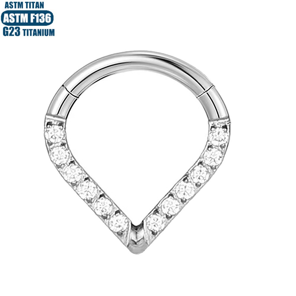 Silver pointed spike labret stud material detail