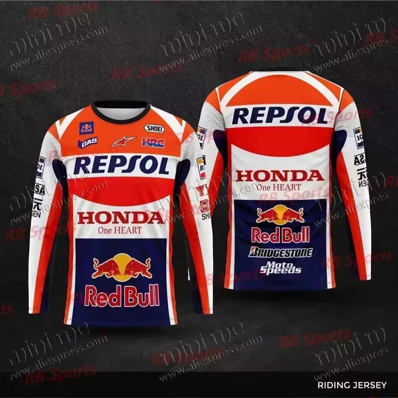 Cross-Border Fashion 3D Printed Round Neck Men's New Outdoor Sports Long-Sleeved T-Shirt Off-Road Motorcycle Factory Direct Sale