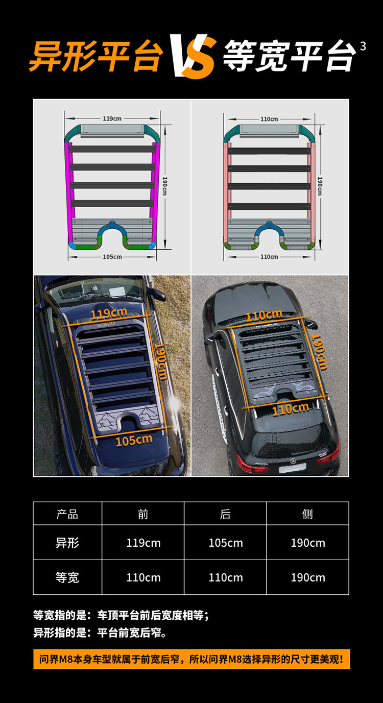 Wenjie M8 Roof Rack, Roof Box, Ladder, Mountain Steps, Original Outdoor Off-Road Vehicle Modified Roof Platform