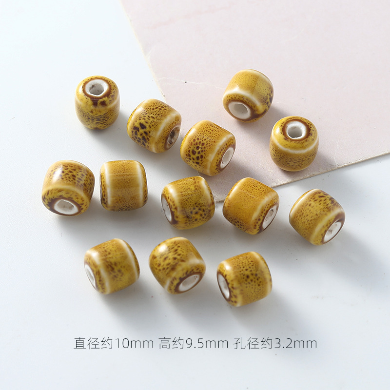 手串アクセサリー小部品短柱陶磁器ビーズカラーレトロ数珠散桶珠手作りdiyアクセサリー部品|undefined