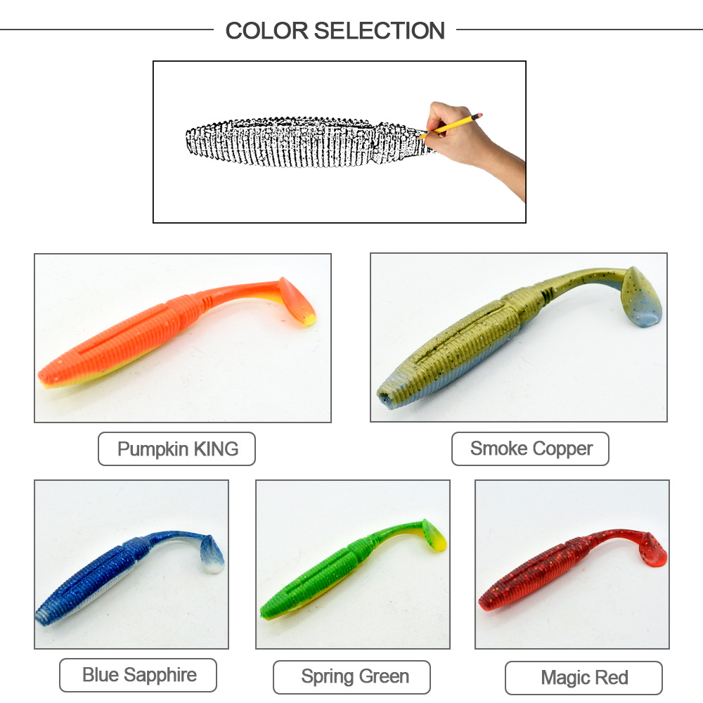 9 Colors Soft Paddle Tail Fishing Lures Fresh Water Bass Swimbait Tackle Gear