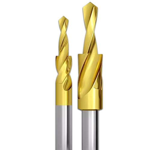 Titanium-plated drill chamfer drill bit screw countersunk drill straight shank step drill super-hard secondary step drill bit cobalt hole M3-M1