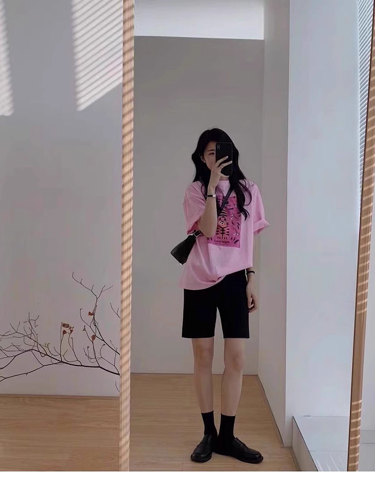 퓨어 코튼 핑크 반팔 티셔츠 여성용 뉴 여름 루즈 하이 엔드 에이지-패셔너블 올 매치 반소매 니치 탑
