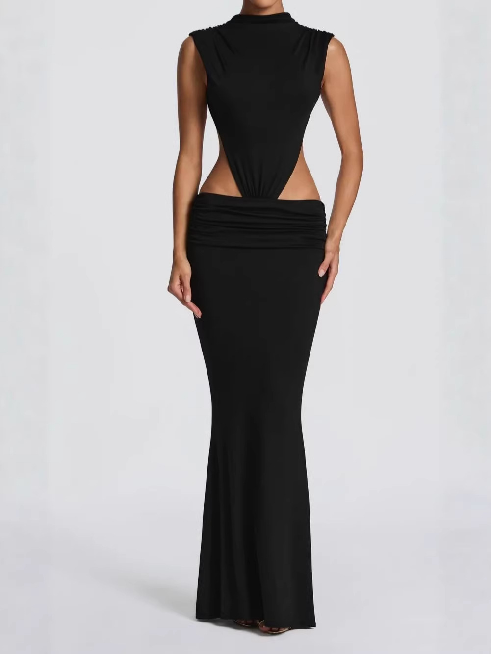 Slim-Fit Hollow-Out Waist-Revealing Sexy Hot Girl Long Dress 2026 Summer Amazon Foreign Trade New Hot-Selling Item