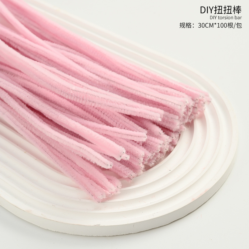 Mayorista 8mm ultra-denso de lana hecha a mano para niños diy puzzle juguete material de ramo paquete de color macarón barra de torsión