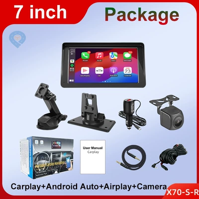 Cross-border portable 7-inch car Car display - standard-ahd-car-reversing-camera-7inch-portable-screen-wireless-carplayandroid-autoairplay-dual-bracket-cross-border-english-version