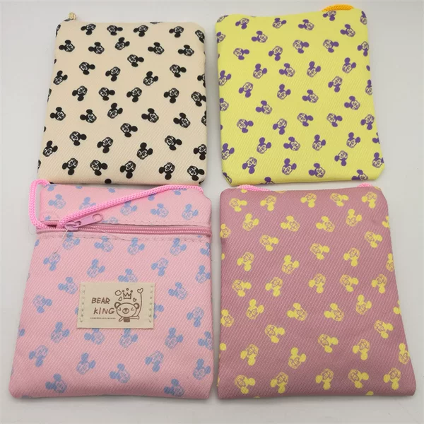 New fabric crossbody coin purse children's long rope small bag cute coin bag key bag 2 yuan store supply