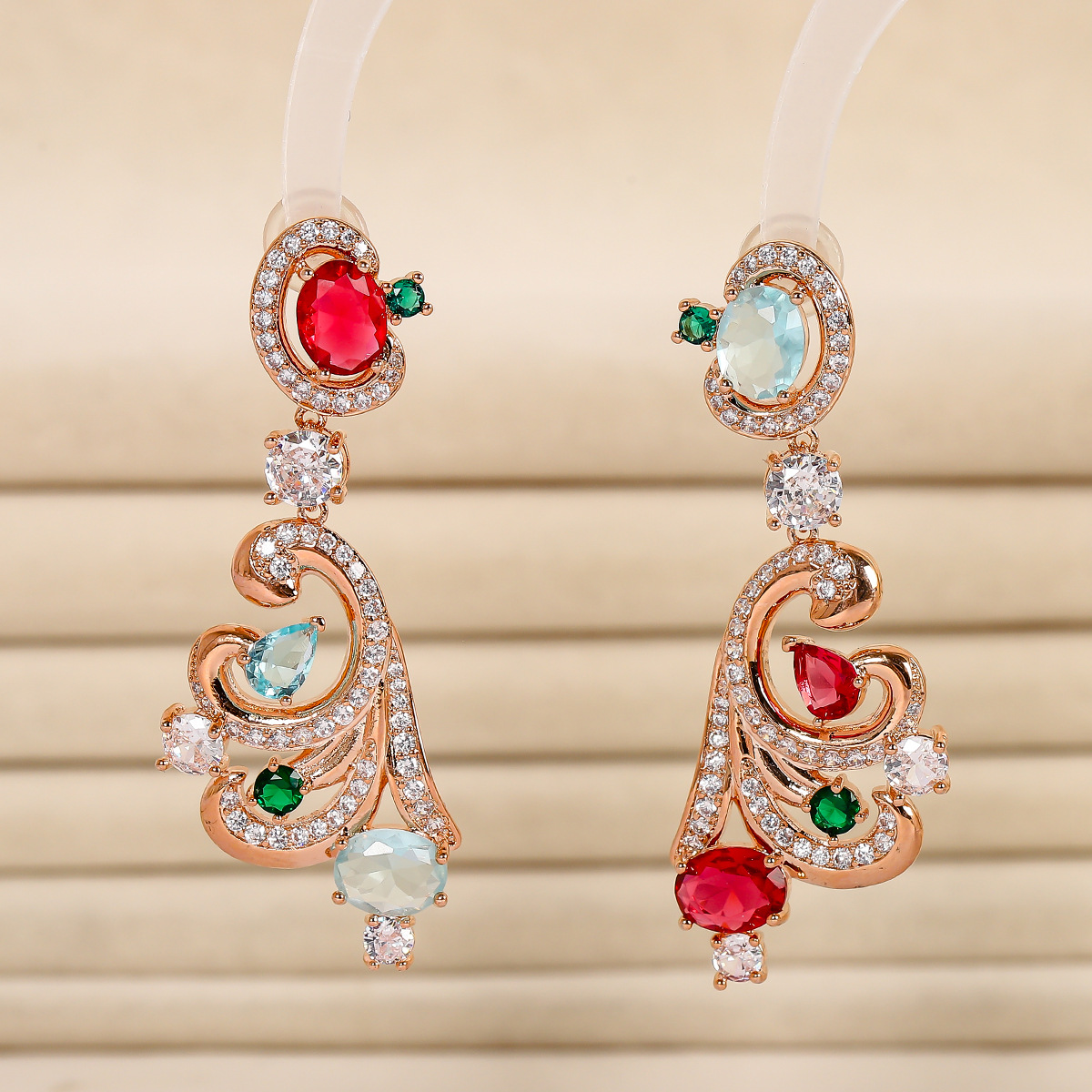 Long elegant geometric earrings