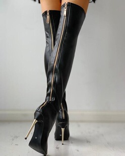 J 96796 Pointed Toe Over Knee Boots ���^�^ϥѥ �羳����