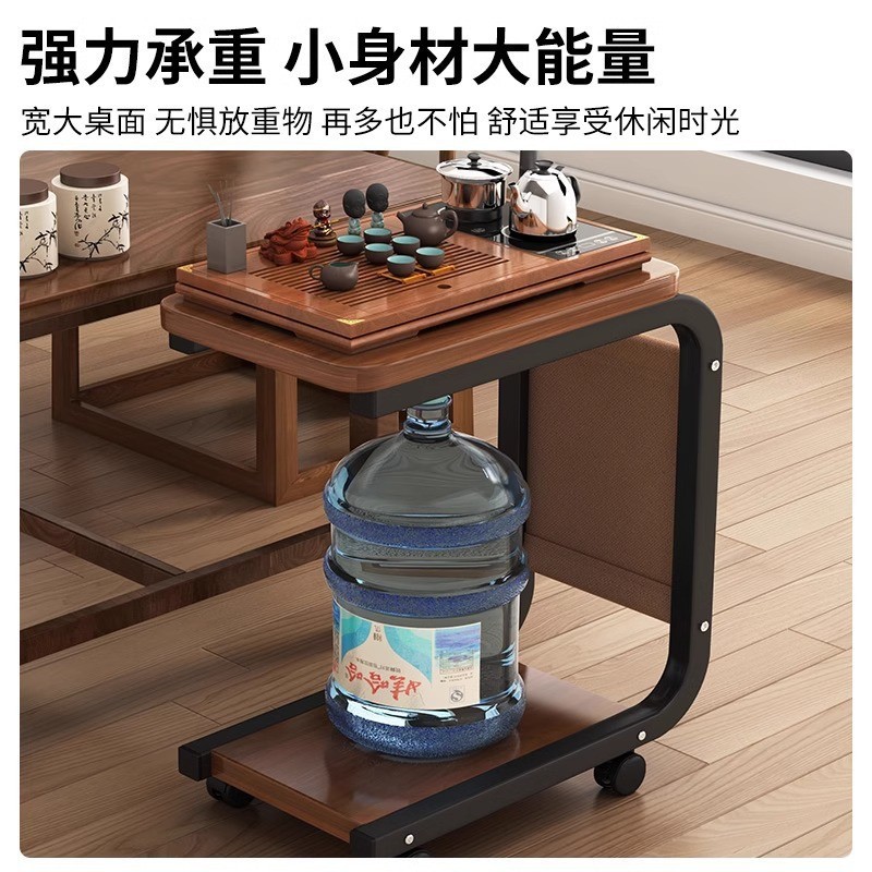 Dormitorio, estante de cabecera, sofá, mesa lateral de la sala de estar, mesa de cabecera moderna y sencilla, pequeña mesa pequeña con ruedas extraíble