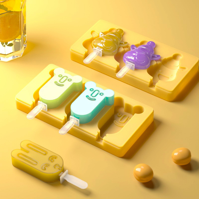 2 cubierta de la cinta helado molde de silicona Koala cachorro molde de hielo DIY hecho a mano molde de helado casero en stock