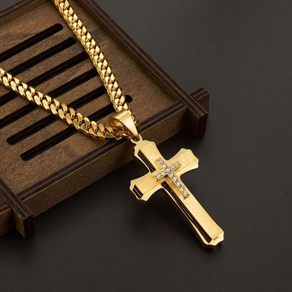 20g Weight 304 Stainless Steel Pendant Material Zircon Inlay Material Pendant Necklace Classification 304 Stainless Steel Chain Material 1 Piece Quantity Holiday, Daily Occasion 304 Stainless Steel Material Cross Pattern Unisex Gender Inlay Design Basic, Modern Style, Classic Style Style Basic Modern Style Classic Style Cross 304 Stainless Steel Inlay Zircon Unisex Pendant Necklace 13