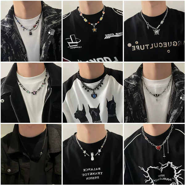 Cross Titanium Steel Color-free Necklace Men's Light Luxury Hip Hop Punk Cuban Chain All-match High-end Style Clavicle Chain Trendy