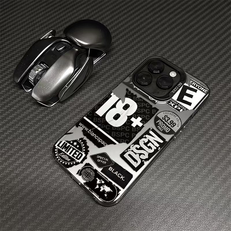 Trendy Cool Label Suitable for Apple 15 Pro Max Phone Case iPhone 16 Pro Trendy Brand 14 Pro Personalized 17 European and American Style
