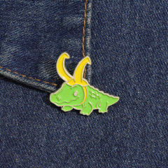 創意可愛鱷魚造型金屬徽章個性動物系列胸針跨境包包服裝配飾別針